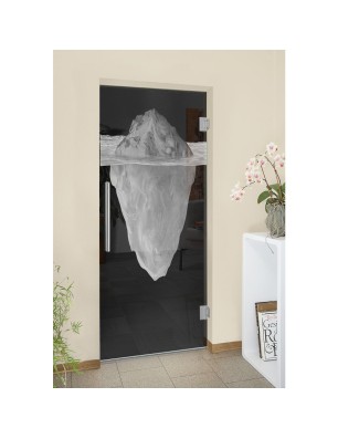 Pendeltür Eisberg Gelasert Auf Grauglas