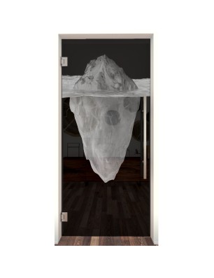 Pendeltür Eisberg Gelasert Auf Grauglas