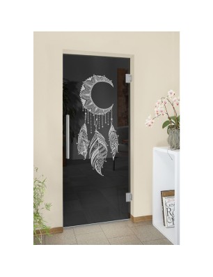 Pendeltür Dreamcatcher Gelasert Auf Grauglas