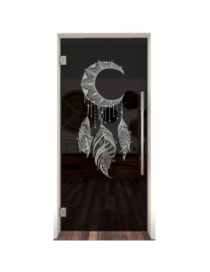 Pendeltür Dreamcatcher Gelasert Auf Grauglas