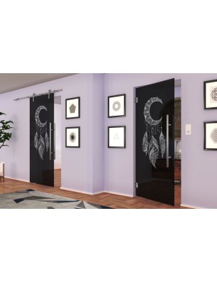 Pendeltür Dreamcatcher Gelasert Auf Grauglas