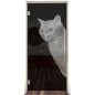 Pendeltür Cats Gelasert Auf Grauglas Pendeltür Cats Gelasert Auf Grauglas