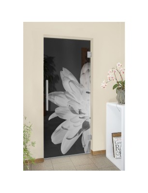 Pendeltür Blume 2 Gelasert Auf Grauglas