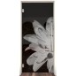 Pendeltür Blume 2 Gelasert Auf Grauglas Pendeltür Blume 2 Gelasert Auf Grauglas