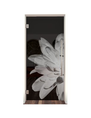 Pendeltür Blume 2 Gelasert Auf Grauglas