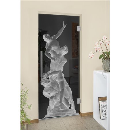 Pendeltür Michelangelo Gelasert Auf Grauglas