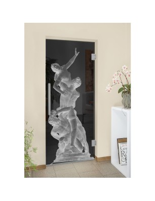 Pendeltür Michelangelo Gelasert Auf Grauglas