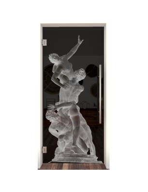 Pendeltür Michelangelo Gelasert Auf Grauglas