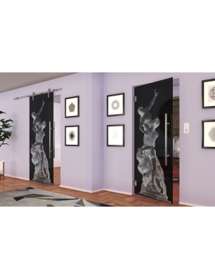 Pendeltür Michelangelo Gelasert Auf Grauglas