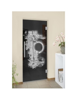 Pendeltür Meer Gelasert Auf Grauglas