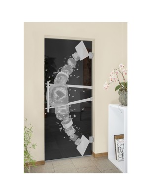 Pendeltür Sushi Gelasert Auf Grauglas