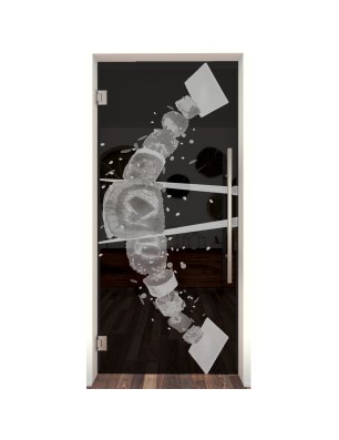 Pendeltür Sushi Gelasert Auf Grauglas