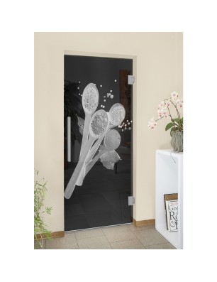 Pendeltür Spice Gelasert Auf Grauglas