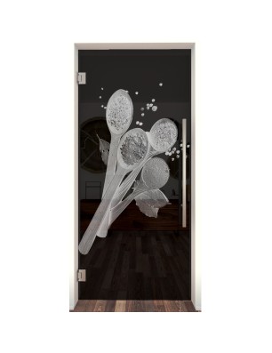 Pendeltür Spice Gelasert Auf Grauglas