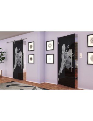 Pendeltür Spice Gelasert Auf Grauglas