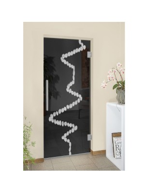 Pendeltür Kaffeebohnen  Gelasert Auf Grauglas