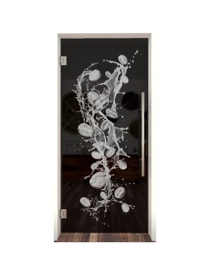 Pendeltür Kaffeebohnen  II Gelasert Auf Grauglas