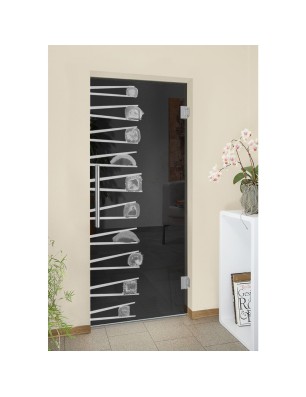 Pendeltür Sushi II Gelasert Auf Grauglas