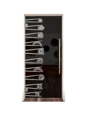 Pendeltür Sushi II Gelasert Auf Grauglas