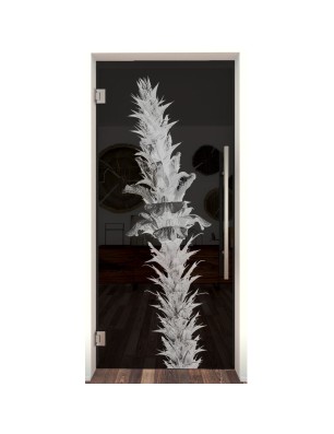 Pendeltür Acantus Montanus Gelasert Auf Grauglas