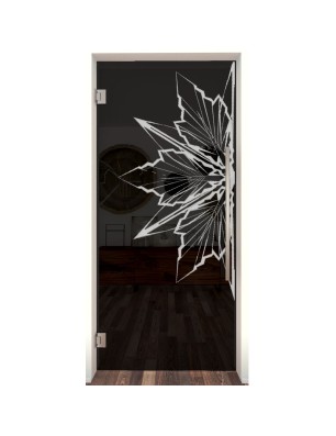 Pendeltür Eis Gelasert Auf Grauglas