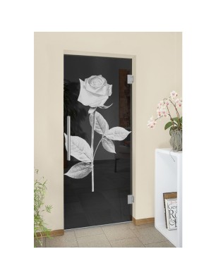 Pendeltür Rose I Gelasert Auf Grauglas