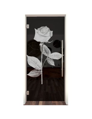 Pendeltür Rose I Gelasert Auf Grauglas