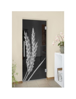 Pendeltür Ernte III Gelasert Auf Grauglas