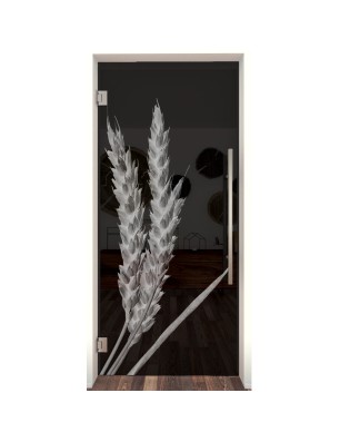 Pendeltür Ernte III Gelasert Auf Grauglas