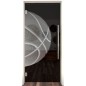 Pendeltür Basketball Gelasert Auf Grauglas Pendeltür Basketball Gelasert Auf Grauglas