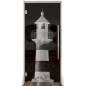 Pendeltür Leuchtturm 2 Gelasert Auf Grauglas Pendeltür Leuchtturm 2 Gelasert Auf Grauglas