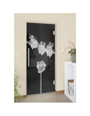 Pendeltür Frösche Gelasert Auf Grauglas