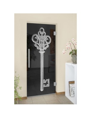 Pendeltür Key Gelasert Auf Grauglas