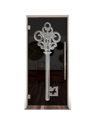 Pendeltür Key Gelasert Auf Grauglas