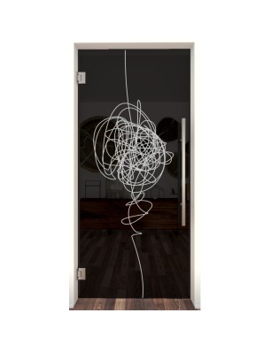 Pendeltür Abstrakt 8 Gelasert Auf Grauglas