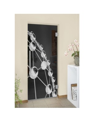 Pendeltür Network Gelasert Auf Grauglas