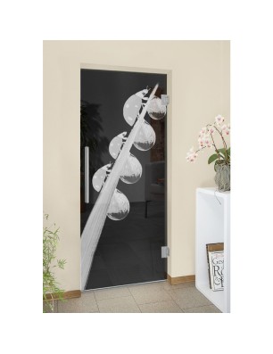 Pendeltür Maikäfer Gelasert Auf Grauglas