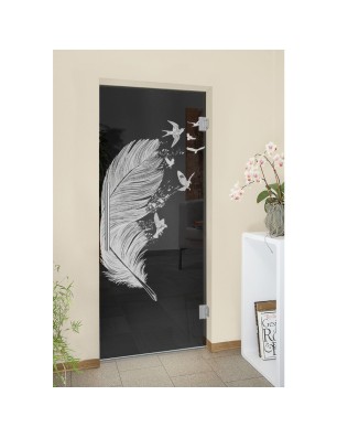 Pendeltür Phönix I Gelasert Auf Grauglas