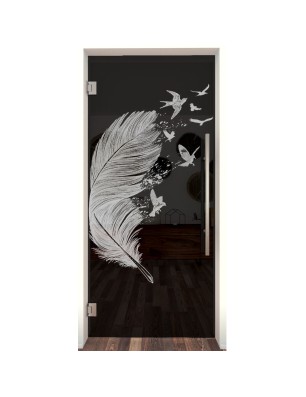 Pendeltür Phönix I Gelasert Auf Grauglas