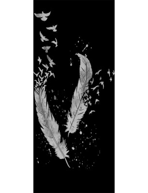 Pendeltür Phönix II Gelasert Auf Grauglas