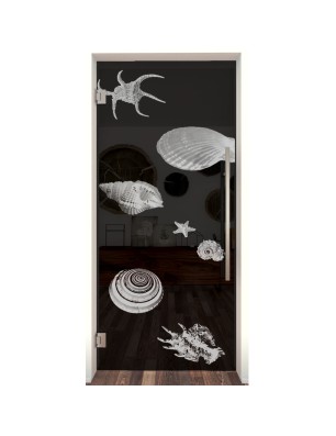 Pendeltür Muscheln II Gelasert Auf Grauglas