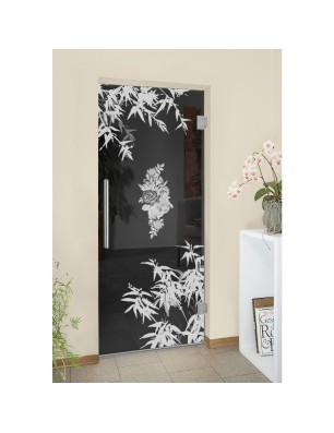 Pendeltür Äste 2 Gelasert Auf Grauglas