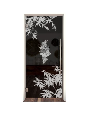 Pendeltür Äste 2 Gelasert Auf Grauglas