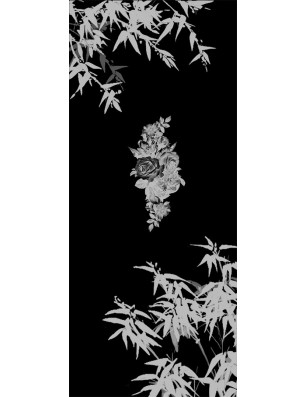 Pendeltür Äste 2 Gelasert Auf Grauglas