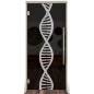 Pendeltür "DNA" Gelasert Auf Grauglas Pendeltür "DNA" Gelasert Auf Grauglas
