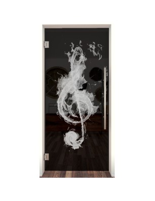 Pendeltür Burning Musik Gelasert Auf Grauglas