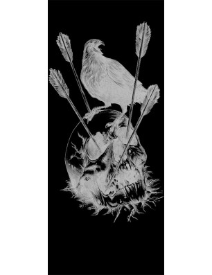 Pendeltür Skull 2 Gelasert Auf Grauglas