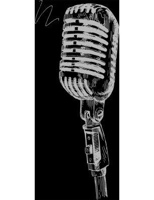 Pendeltür Mikrofon II Gelasert Auf Grauglas