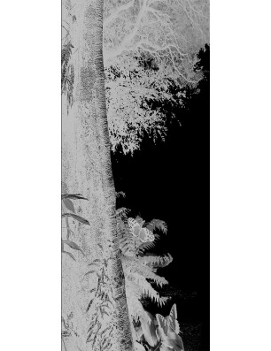 Pendeltür Wald Gelasert Auf Grauglas