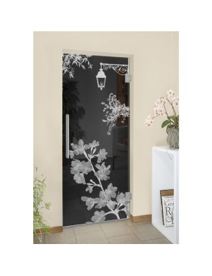 Pendeltür Streetlamp Gelasert Auf Grauglas